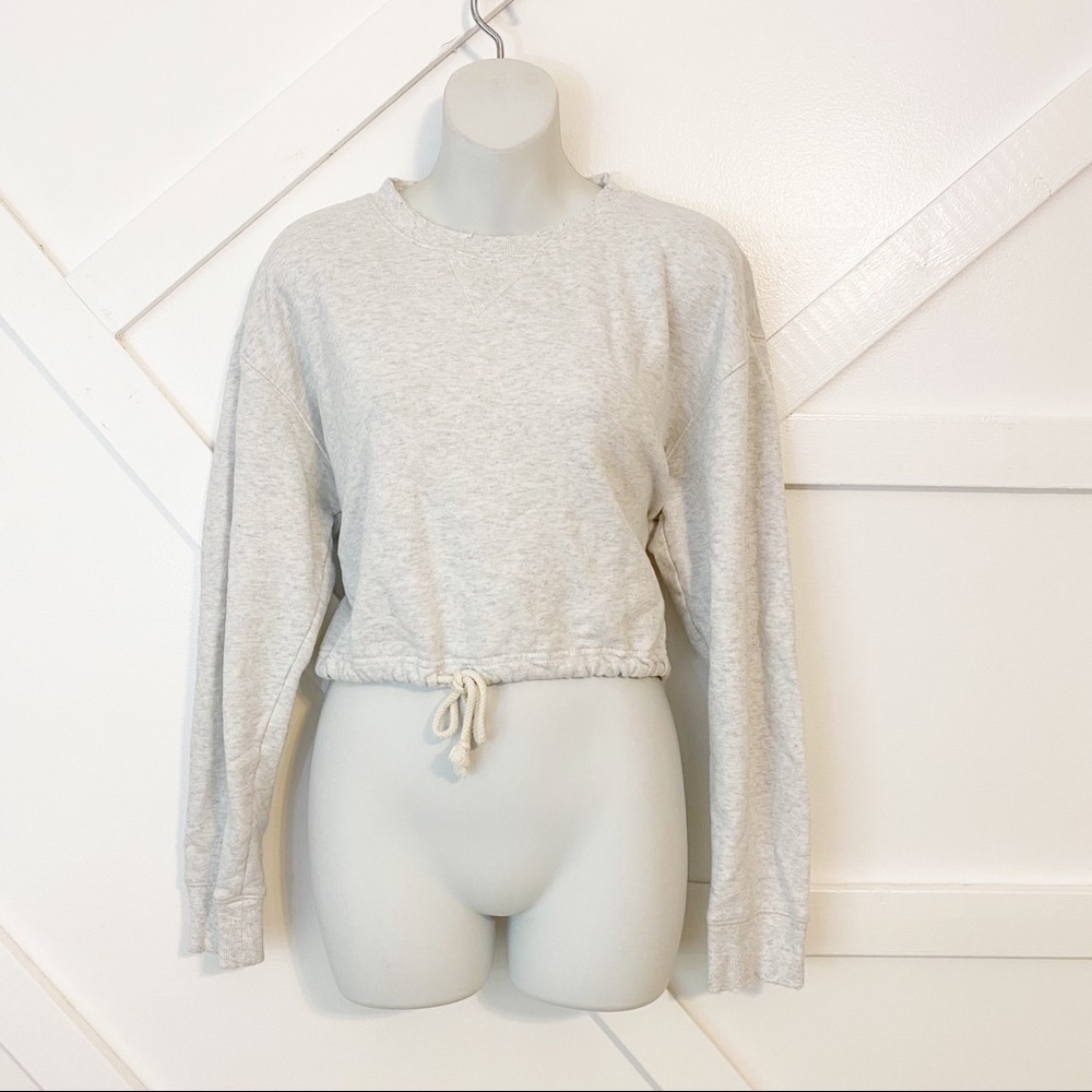 LA Hearts Cropped Boxy Fit Sweatshirt Gray Sz S